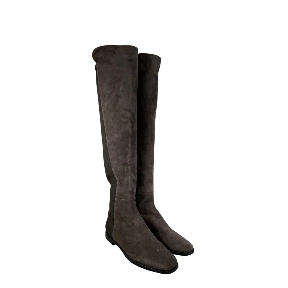 STUART WEITZMAN City Stitch Over the Knee‎ Boot SUEDE GREY FITS 6US Narrow